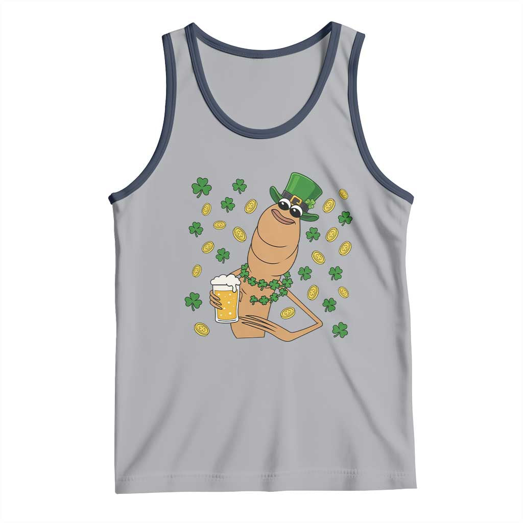 Marcus The Worm St Patricks Day Tank Top Funny Drinking Irish Beer Ireland TS14 Athletic Heather Navy Print Your Wear