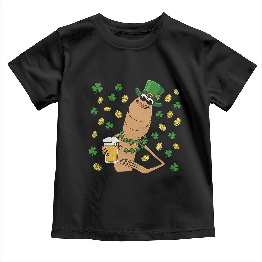 Marcus The Worm St Patricks Day Toddler T Shirt Funny Drinking Irish Beer Ireland TS14 Black Print Your Wear