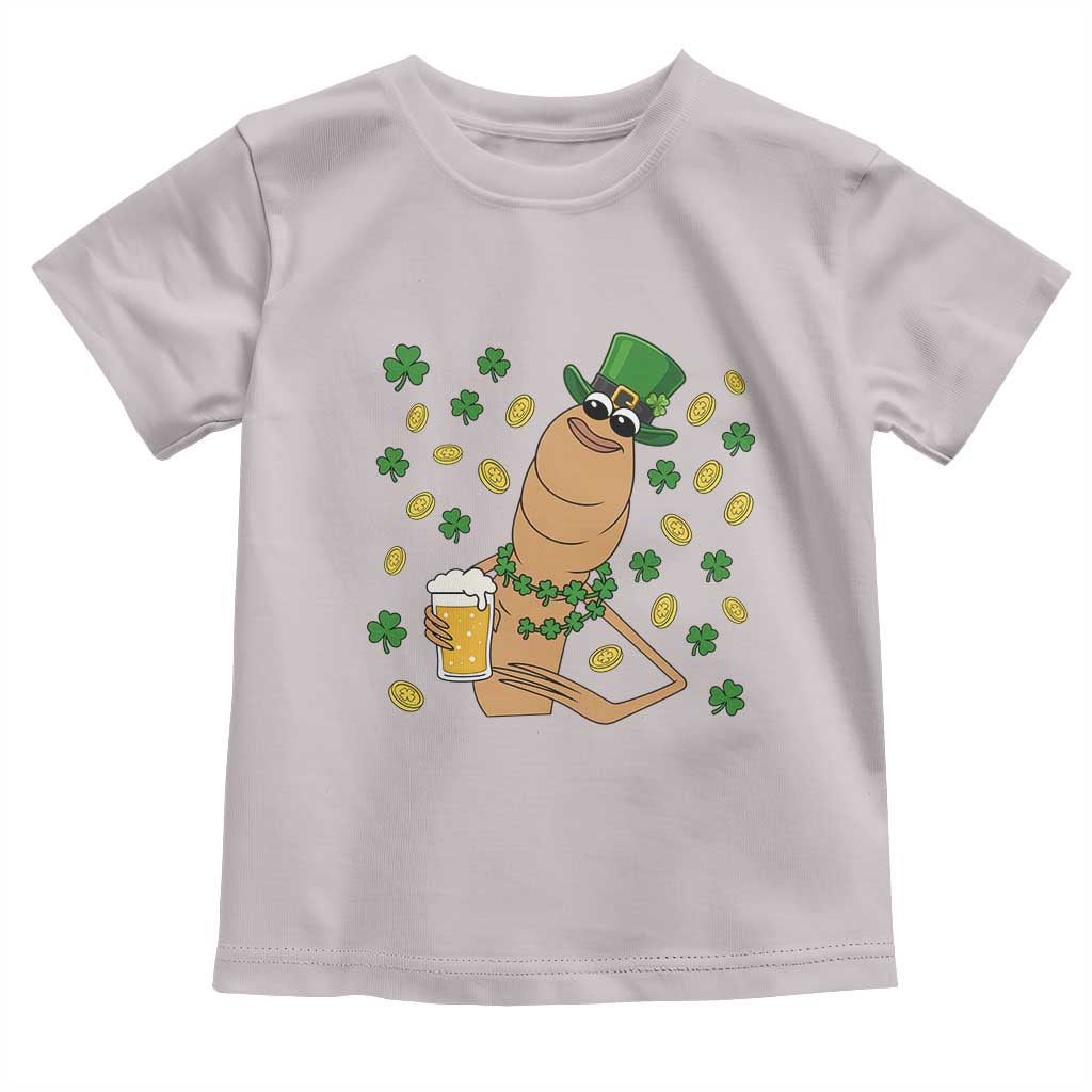 Marcus The Worm St Patricks Day Toddler T Shirt Funny Drinking Irish Beer Ireland TS14 Ice Gray Print Your Wear