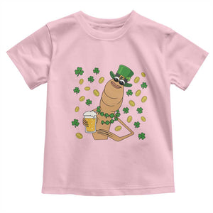 Marcus The Worm St Patricks Day Toddler T Shirt Funny Drinking Irish Beer Ireland TS14 Light Pink Print Your Wear