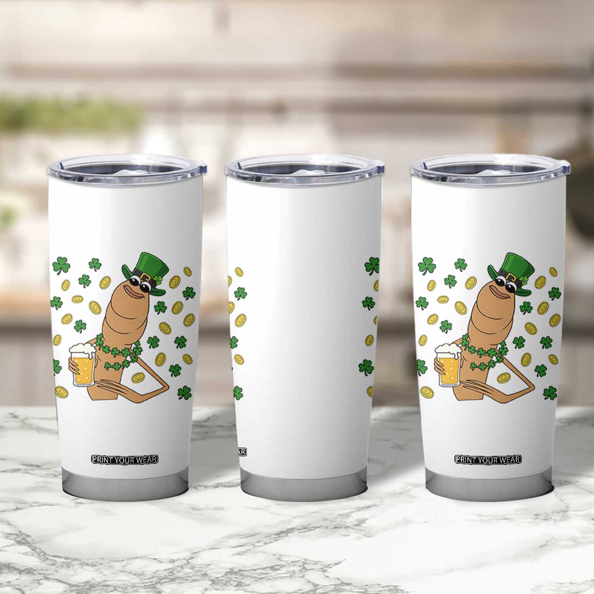 Marcus The Worm St Patricks Day Tumbler Cup Funny Drinking Irish Beer Ireland TS14 Print Your Wear