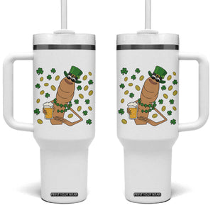 Marcus The Worm St Patricks Day Tumbler With Handle Funny Drinking Irish Beer Ireland TS14 One Size: 40 oz White Print Your Wear