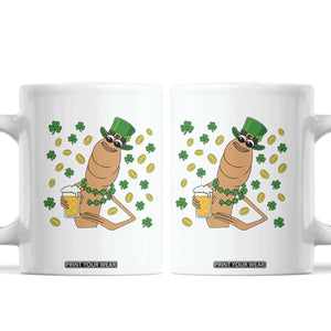 Marcus The Worm St Patricks Day Coffee Mug Funny Drinking Irish Beer Ireland TS14 White Print Your Wear
