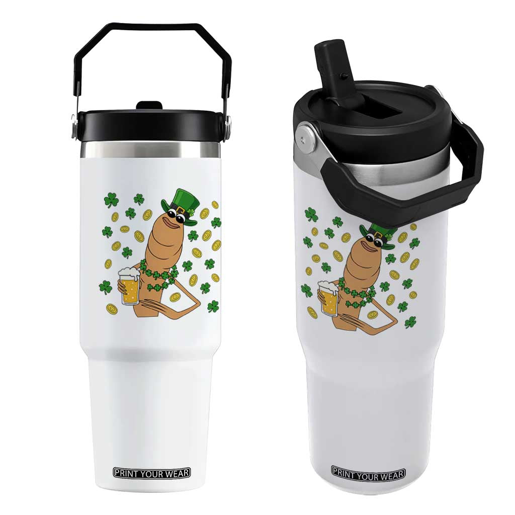 Marcus The Worm St Patricks Day Flip Straw Tumbler Funny Drinking Irish Beer Ireland TS14 One Size: 30 oz White Print Your Wear