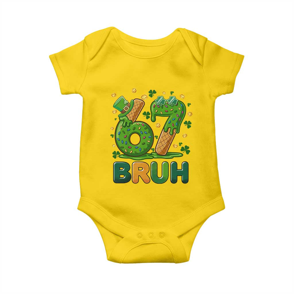 67 St Patricks Day Baby Onesie Funny Six Seven Bruh Meme TS14 Daisy Print Your Wear