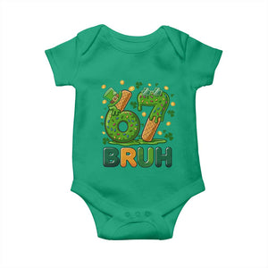 67 St Patricks Day Baby Onesie Funny Six Seven Bruh Meme TS14 Irish Green Print Your Wear
