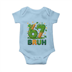 67 St Patricks Day Baby Onesie Funny Six Seven Bruh Meme TS14 Light Blue Print Your Wear