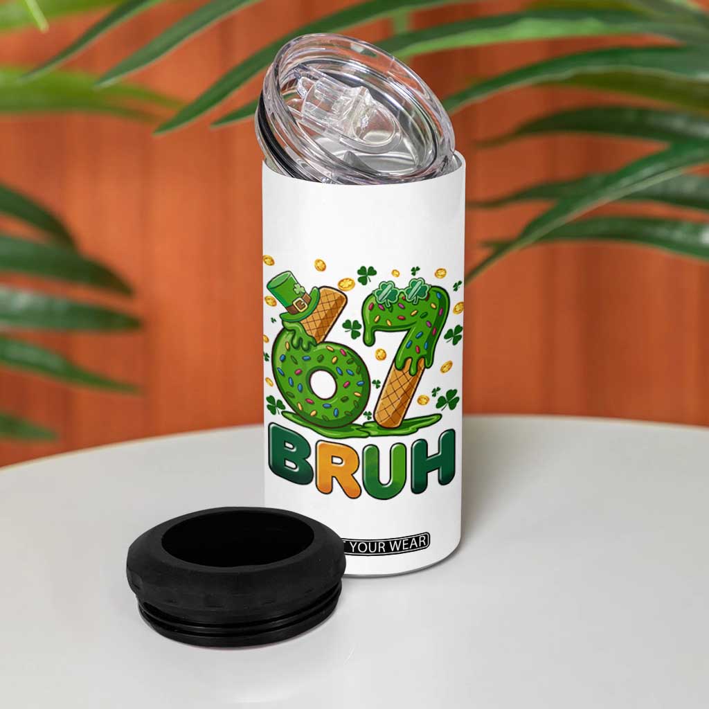 67 St Patricks Day 4 in 1 Can Cooler Tumbler Funny Six Seven Bruh Meme TS14 Print Your Wear