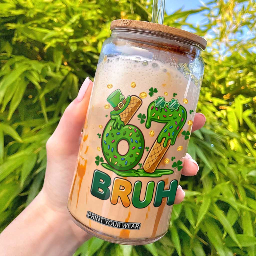 67 St Patricks Day Glass Can Funny Six Seven Bruh Meme TS14 White Print Your Wear