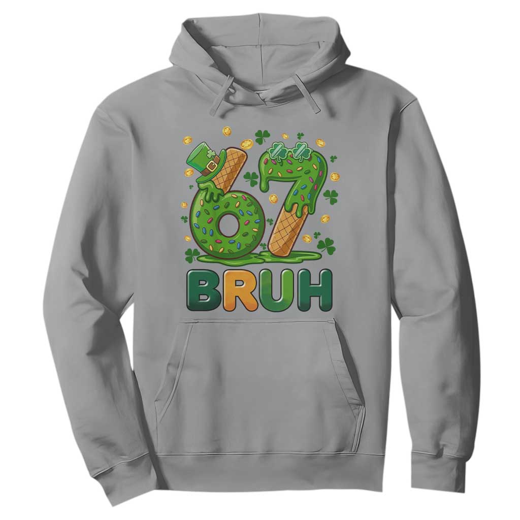 67 St Patricks Day Hoodie Funny Six Seven Bruh Meme TS14 Sport Gray Print Your Wear