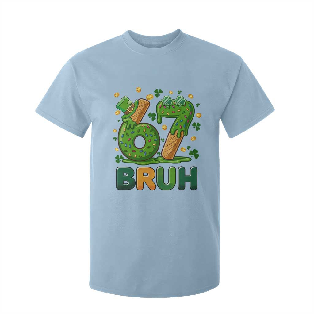 67 St Patricks Day T Shirt For Kid Funny Six Seven Bruh Meme TS14 Light Blue Print Your Wear