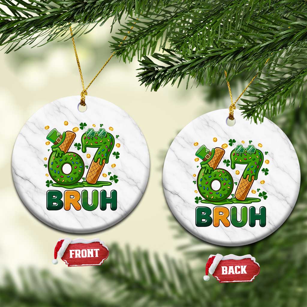 67 St Patricks Day Ceramic Ornament Funny Six Seven Bruh Meme TS14 1pc White Marble Print Your Wear