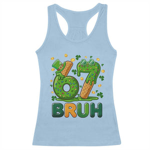 67 St Patricks Day Racerback Tank Top Funny Six Seven Bruh Meme TS14 Light Blue Print Your Wear