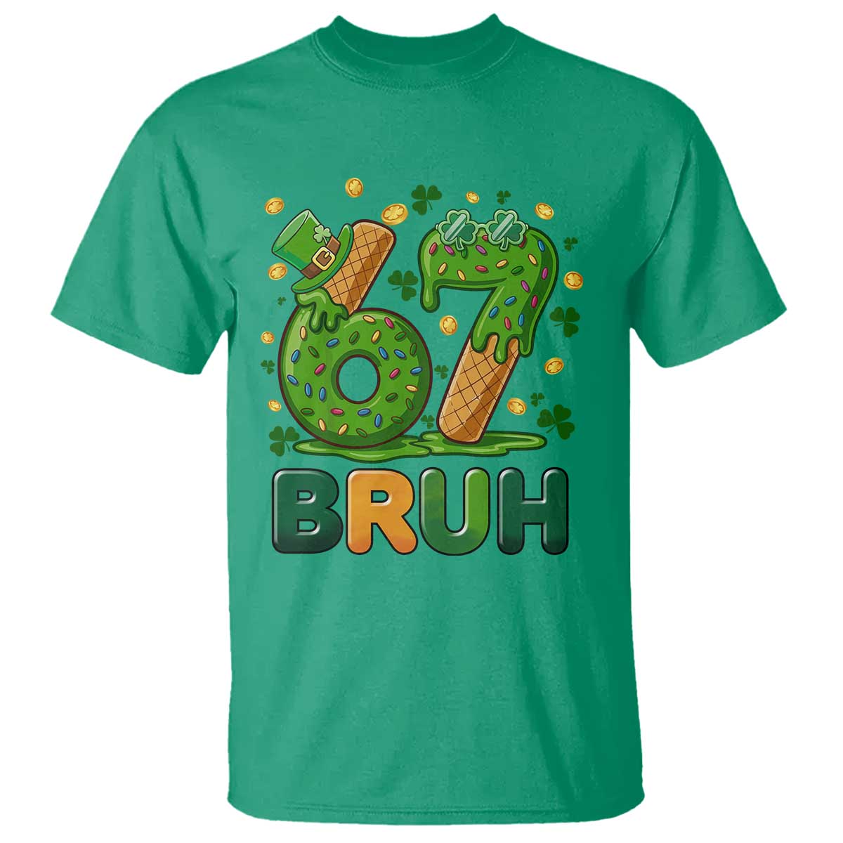 67 St Patricks Day T Shirt Funny Six Seven Bruh Meme TS14 Irish Green Print Your Wear