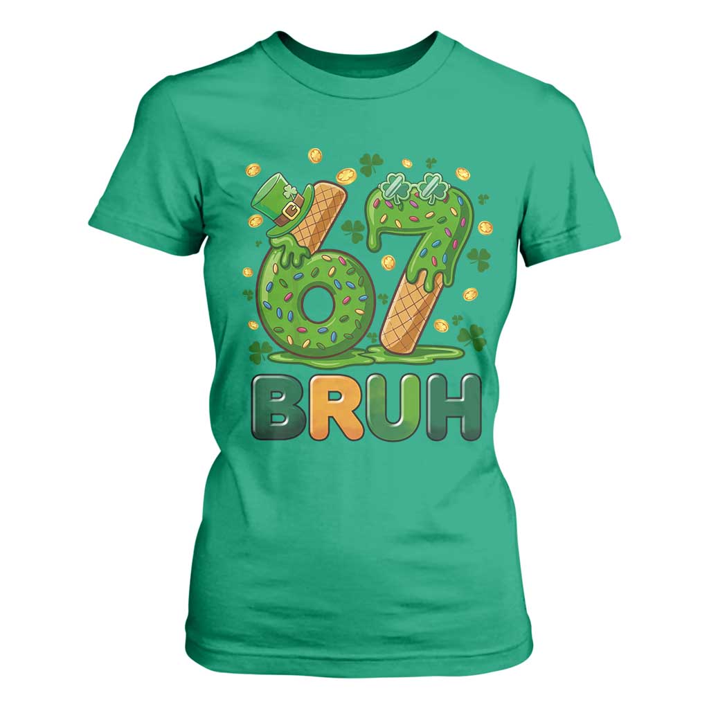 67 St Patricks Day T Shirt For Women Funny Six Seven Bruh Meme TS14 Irish Green Print Your Wear