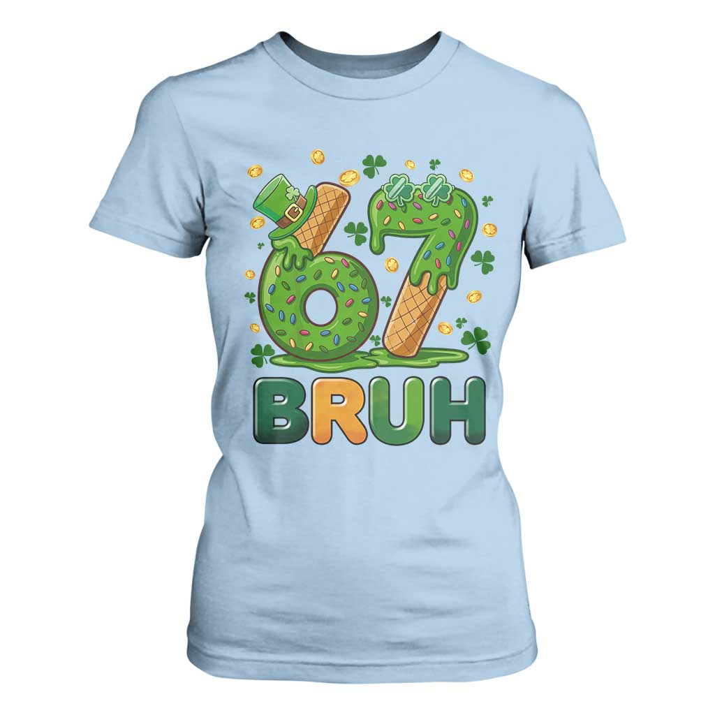 67 St Patricks Day T Shirt For Women Funny Six Seven Bruh Meme TS14 Light Blue Print Your Wear