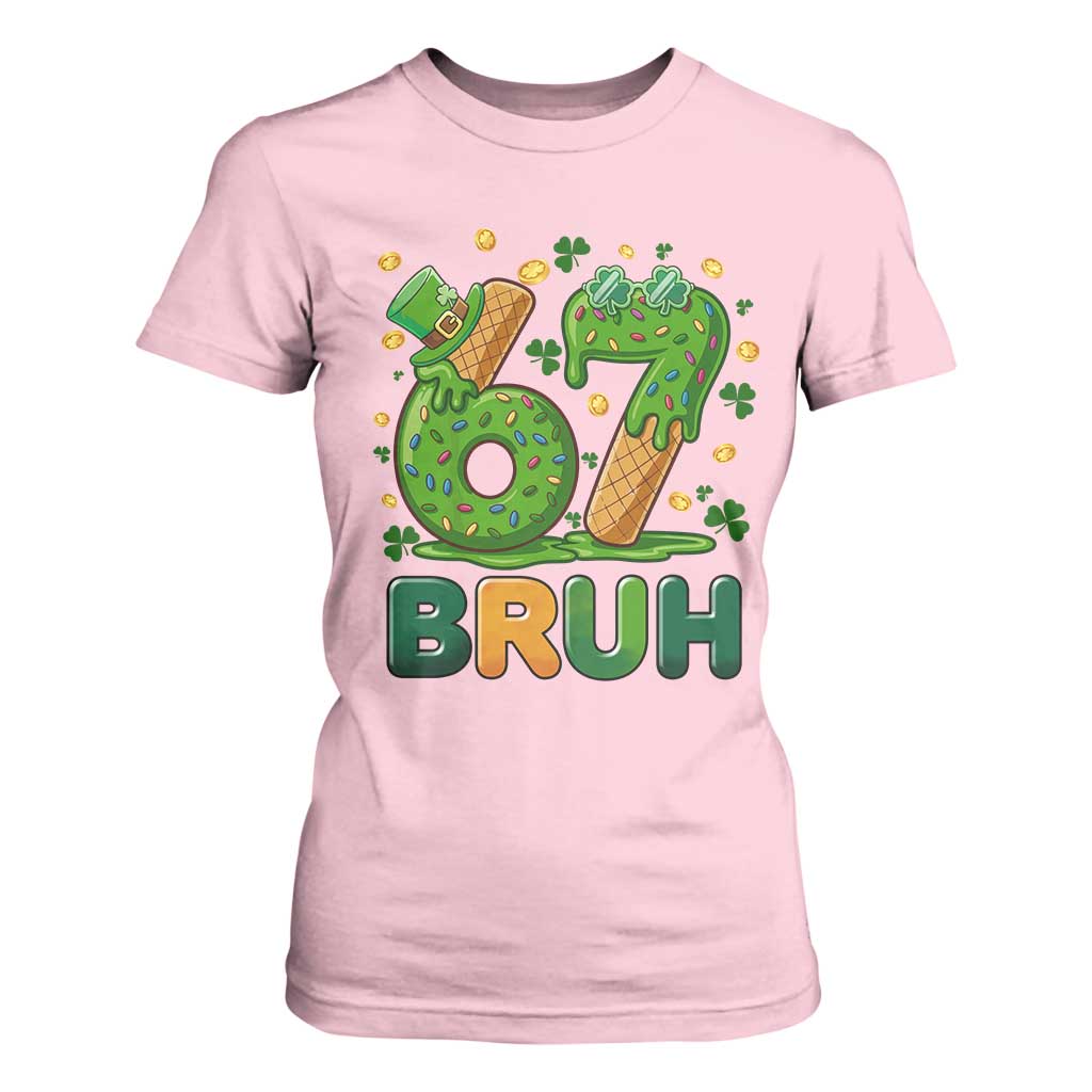 67 St Patricks Day T Shirt For Women Funny Six Seven Bruh Meme TS14 Light Pink Print Your Wear