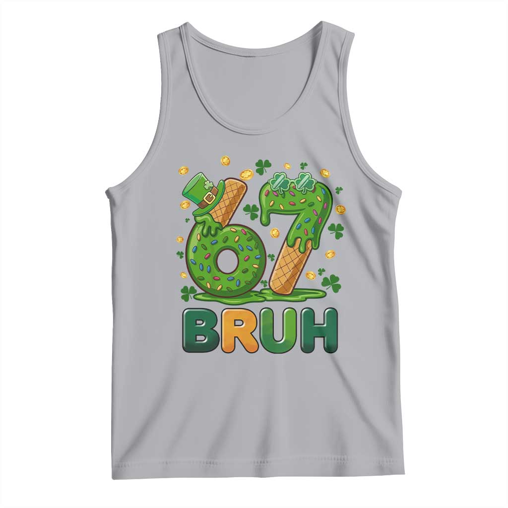 67 St Patricks Day Tank Top Funny Six Seven Bruh Meme TS14 Athletic Heather Print Your Wear