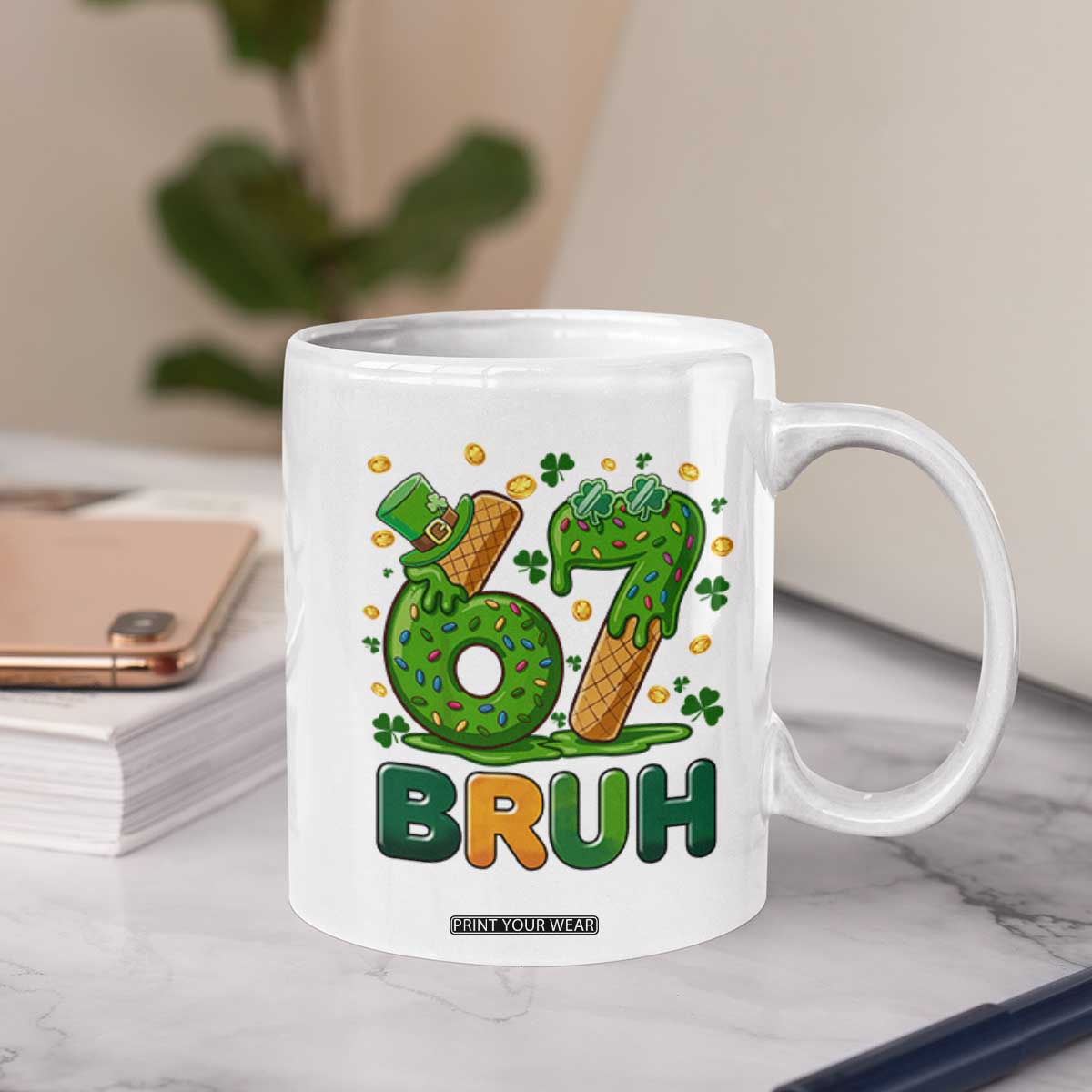 67 St Patricks Day Coffee Mug Funny Six Seven Bruh Meme TS14 Print Your Wear