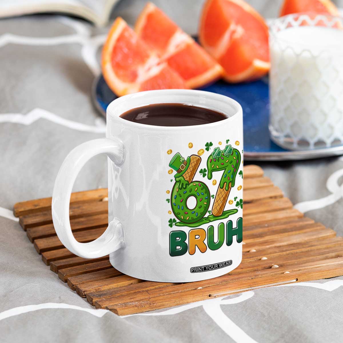 67 St Patricks Day Coffee Mug Funny Six Seven Bruh Meme TS14 Print Your Wear