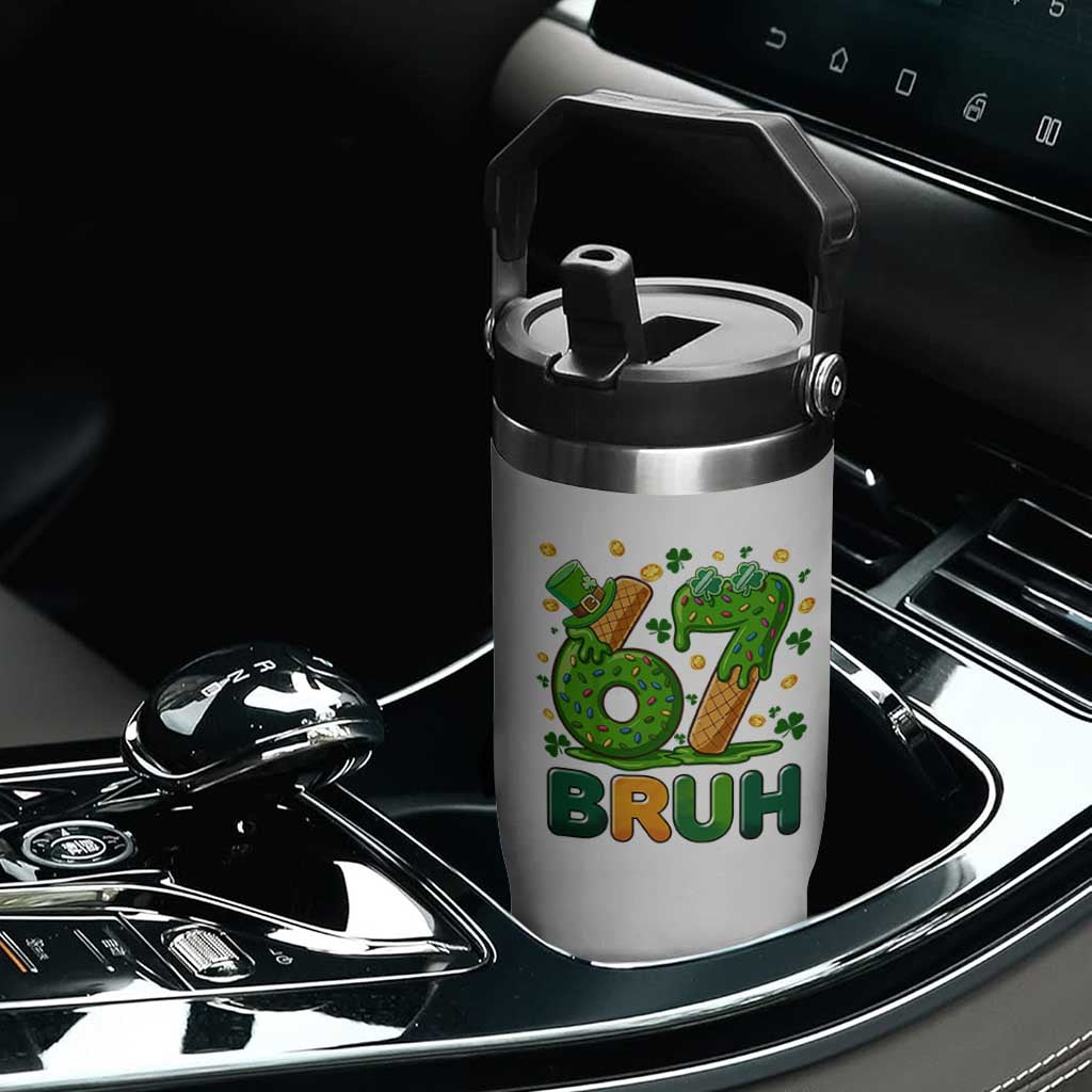 67 St Patricks Day Flip Straw Tumbler Funny Six Seven Bruh Meme TS14 Print Your Wear