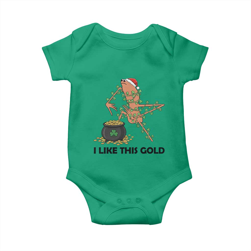 Marcus The Worm St Patricks Day Baby Onesie I Like This Gold TS14 Irish Green Print Your Wear