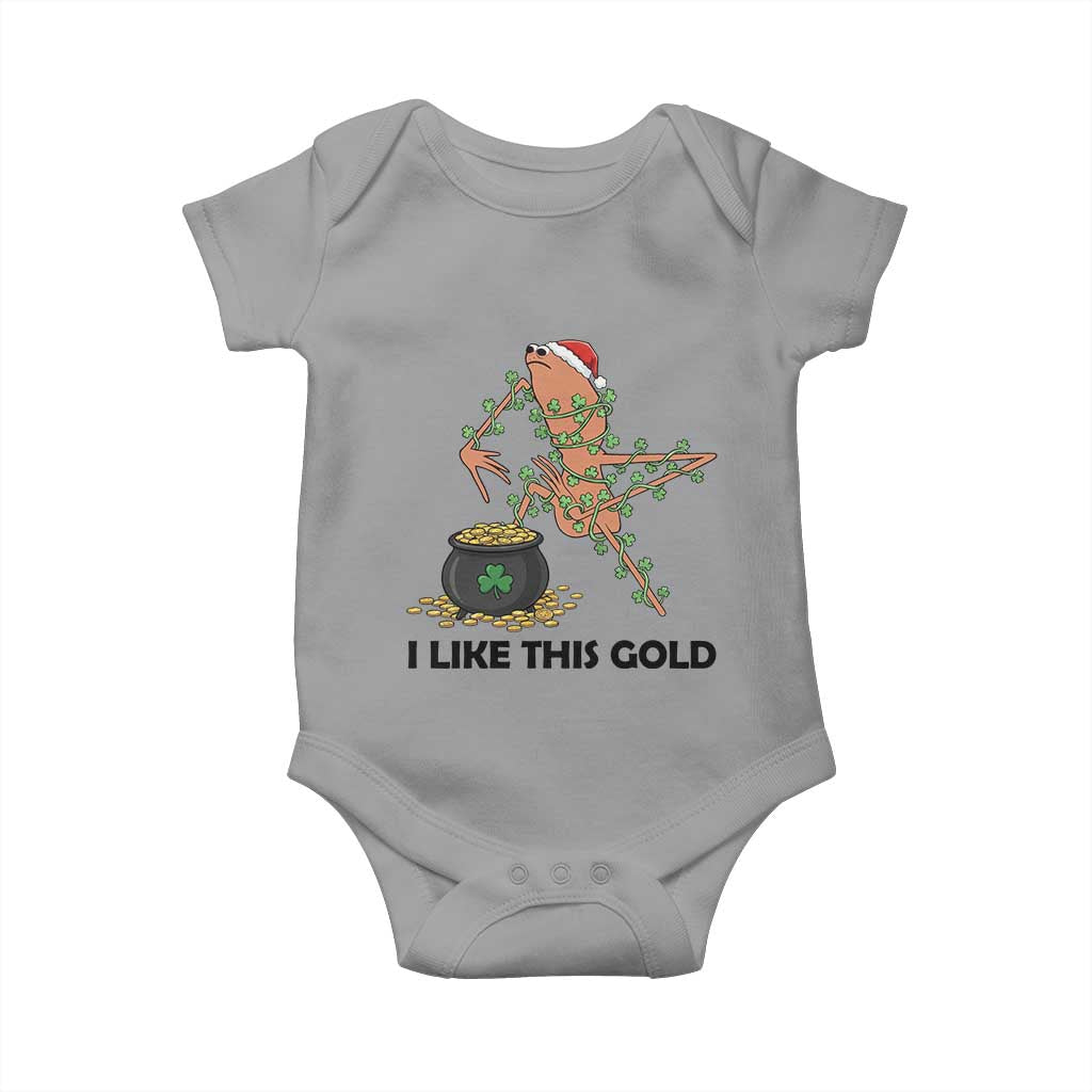 Marcus The Worm St Patricks Day Baby Onesie I Like This Gold TS14 Sport Gray Print Your Wear