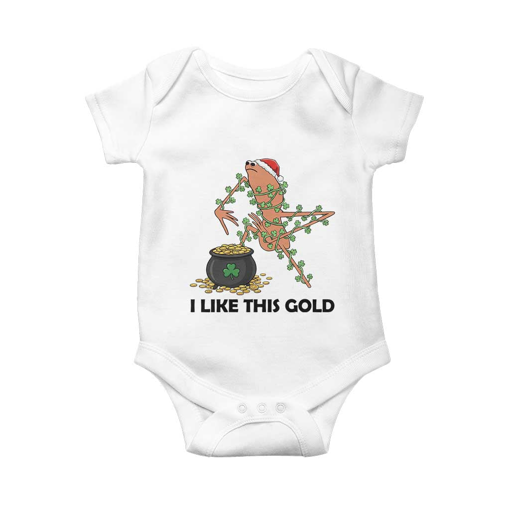 Marcus The Worm St Patricks Day Baby Onesie I Like This Gold TS14 White Print Your Wear