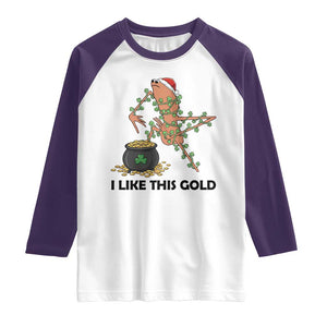 Marcus The Worm St Patricks Day Raglan Shirt I Like This Gold TS14 White Purple Print Your Wear