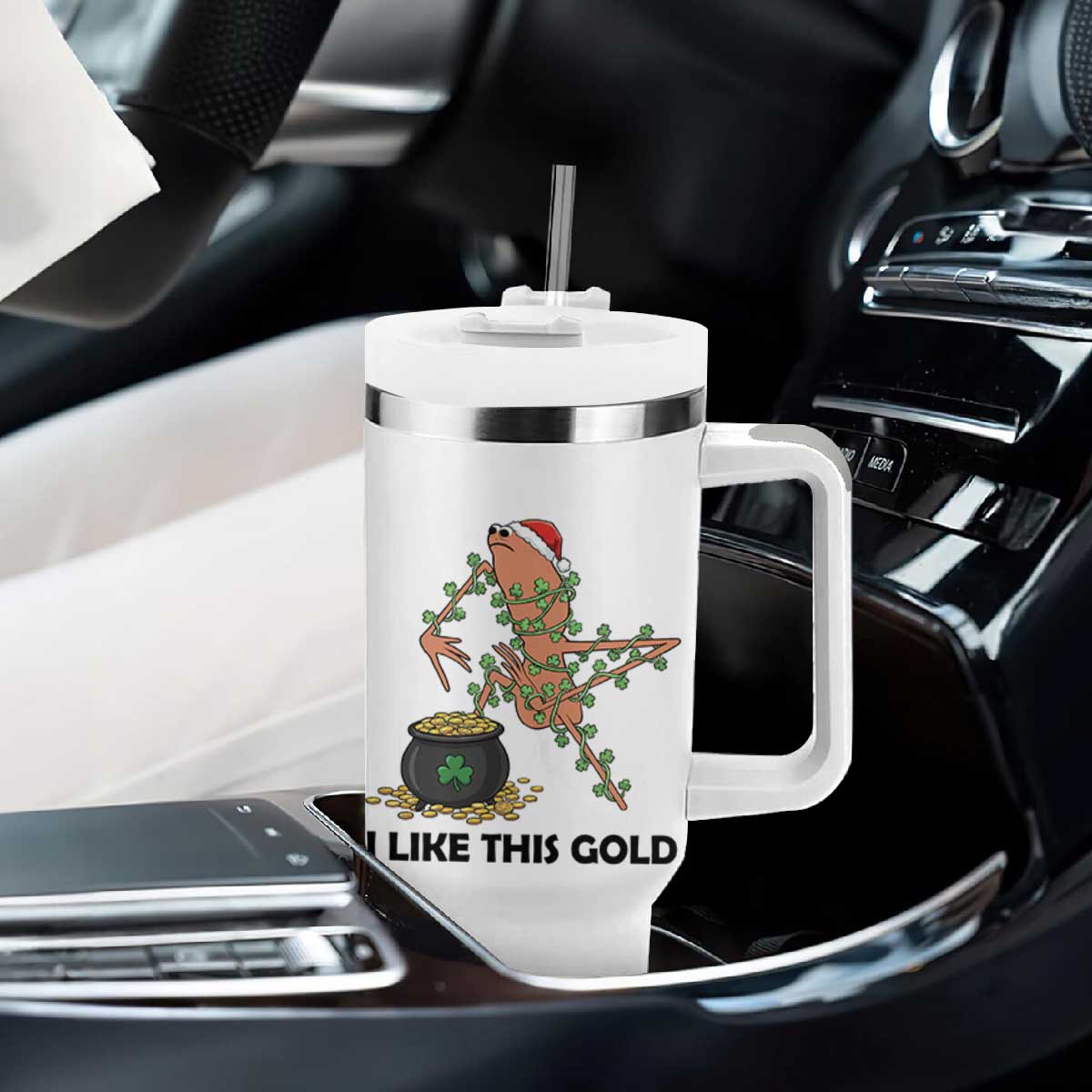 Marcus The Worm St Patricks Day Tumbler With Handle I Like This Gold TS14 Print Your Wear