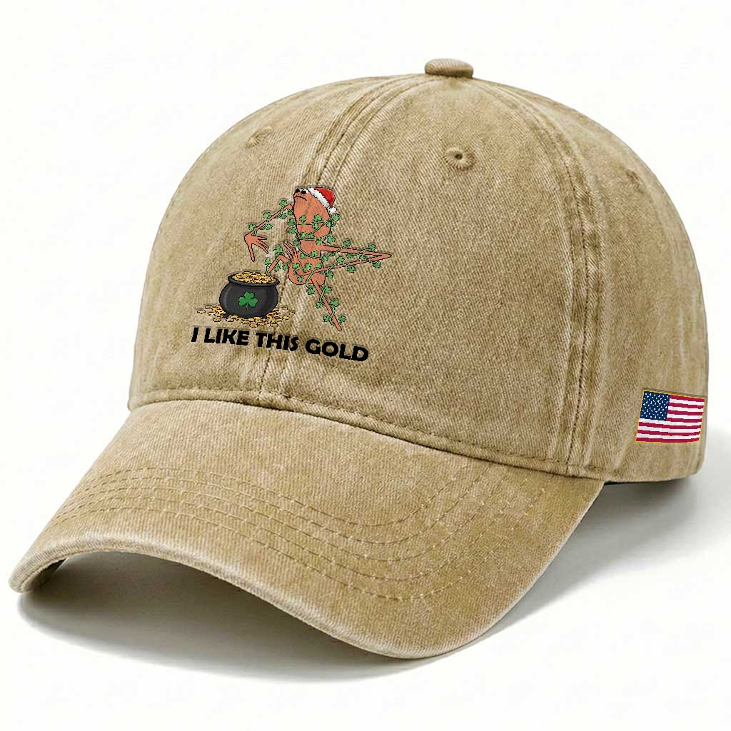 Marcus The Worm St Patricks Day Washed Cotton Baseball Cap I Like This Gold TS14 Print Your Wear