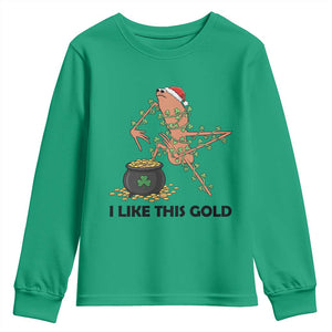 Marcus The Worm St Patricks Day Youth Sweatshirt I Like This Gold TS14 Irish Green Print Your Wear