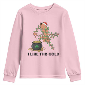 Marcus The Worm St Patricks Day Youth Sweatshirt I Like This Gold TS14 Light Pink Print Your Wear