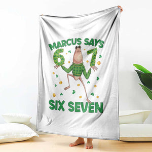 Marcus The Worm St Patricks Day Throw Blanket Funny 67 Six Seven Hands Meme TS14 Print Your Wear