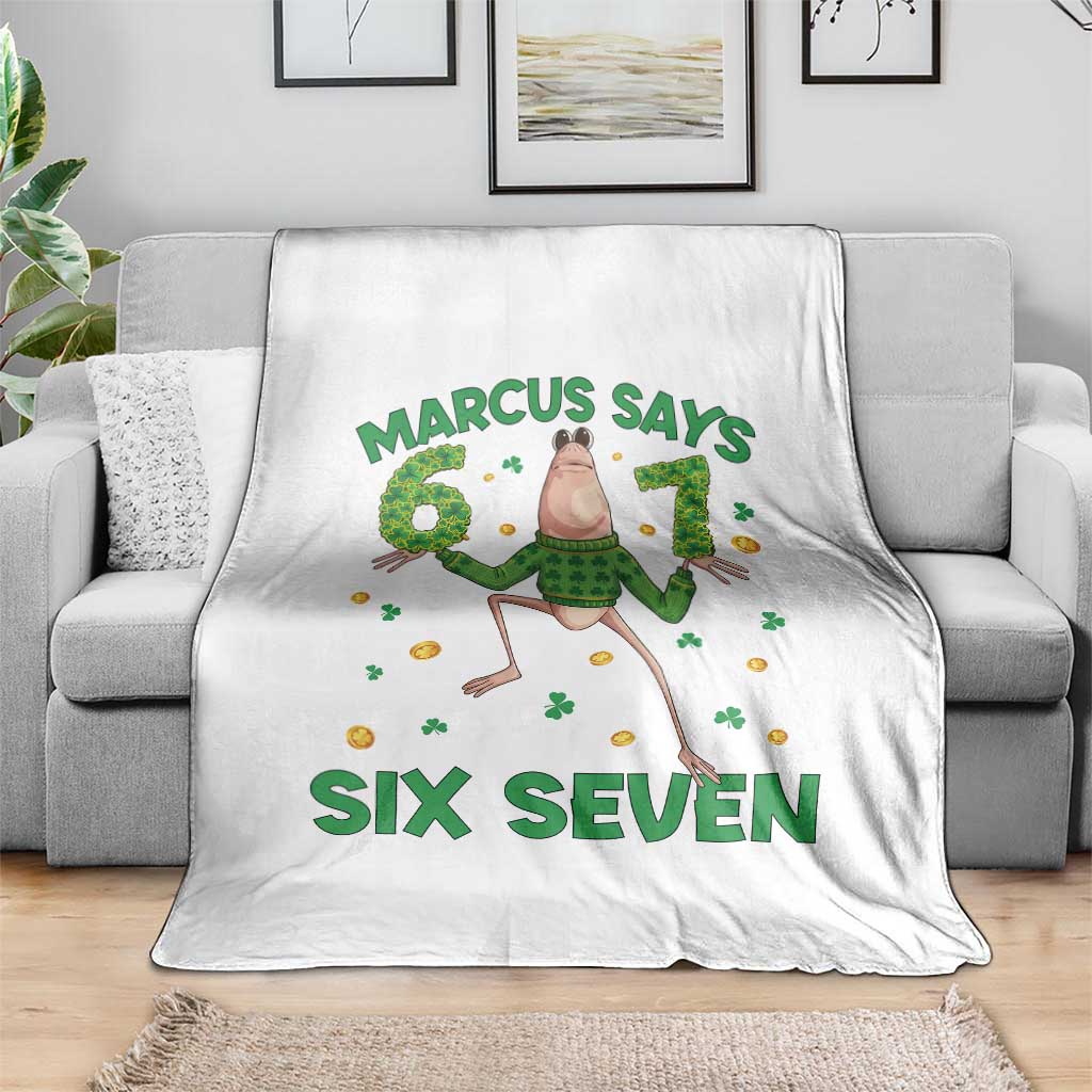 Marcus The Worm St Patricks Day Throw Blanket Funny 67 Six Seven Hands Meme TS14 Print Your Wear