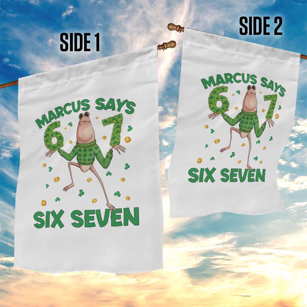 Marcus The Worm St Patricks Day Garden Flag Funny 67 Six Seven Hands Meme TS14 Print Your Wear