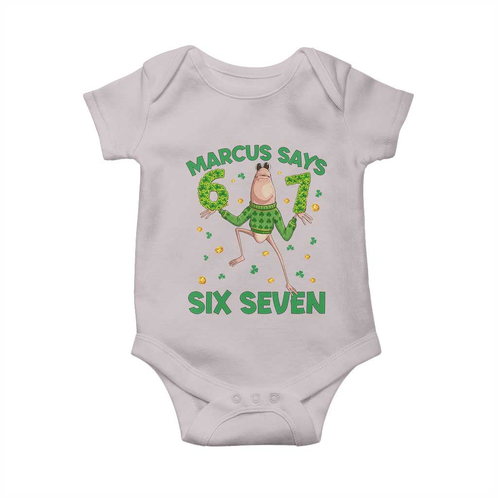Marcus The Worm St Patricks Day Baby Onesie Funny 67 Six Seven Hands Meme TS14 Ice Gray Print Your Wear