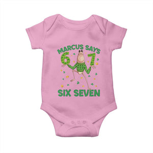 Marcus The Worm St Patricks Day Baby Onesie Funny 67 Six Seven Hands Meme TS14 Light Pink Print Your Wear
