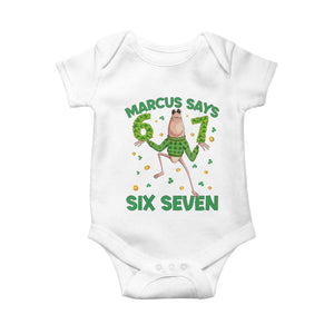 Marcus The Worm St Patricks Day Baby Onesie Funny 67 Six Seven Hands Meme TS14 White Print Your Wear