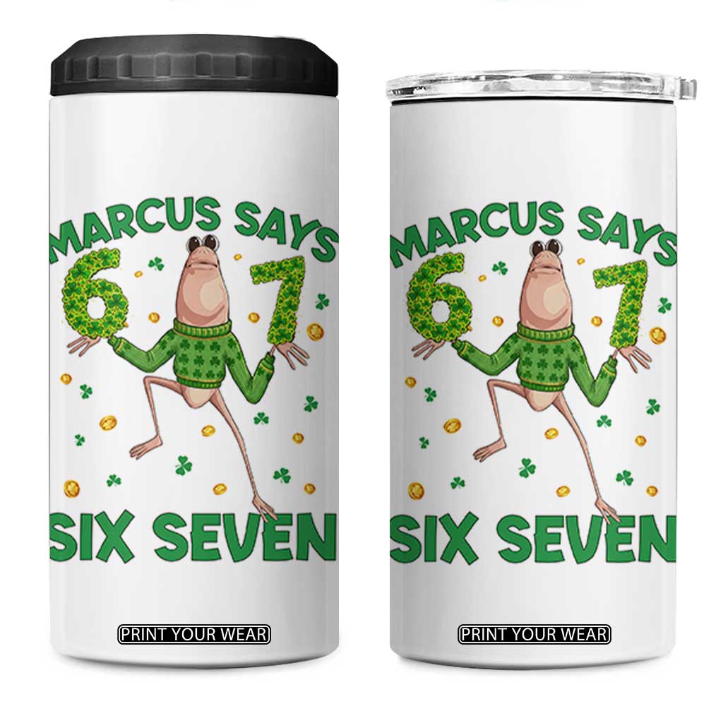 Marcus The Worm St Patricks Day 4 in 1 Can Cooler Tumbler Funny 67 Six Seven Hands Meme TS14 One Size: 16 oz White Print Your Wear
