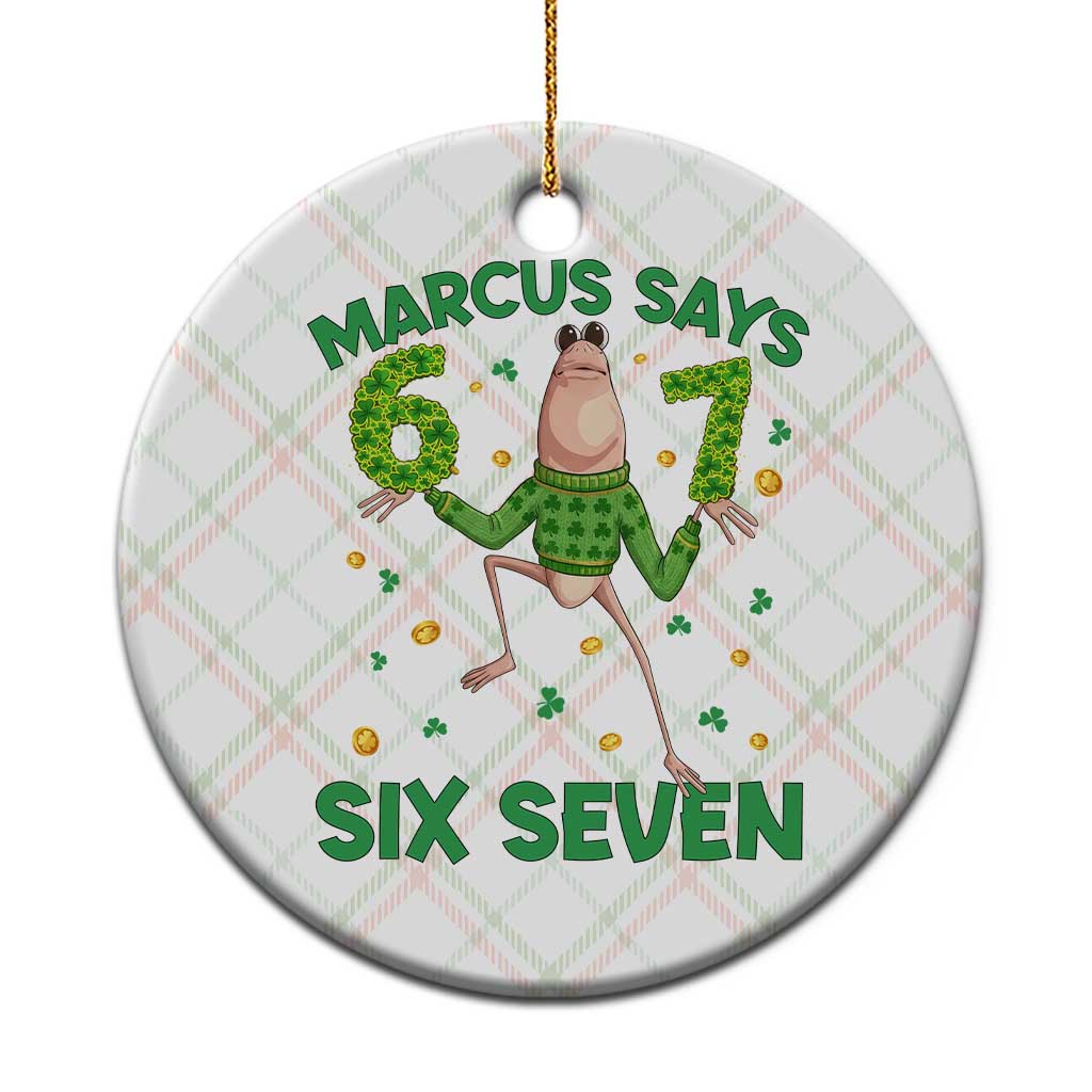 Marcus The Worm St Patricks Day Ceramic Ornament Funny 67 Six Seven Hands Meme TS14 1pc Christmas Plaid Print Your Wear