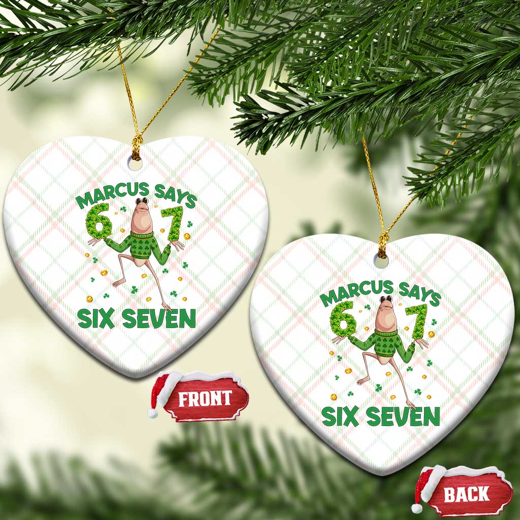 Marcus The Worm St Patricks Day Ceramic Ornament Funny 67 Six Seven Hands Meme TS14 Print Your Wear