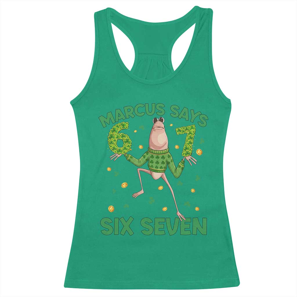 Marcus The Worm St Patricks Day Racerback Tank Top Funny 67 Six Seven Hands Meme TS14 Irish Green Print Your Wear