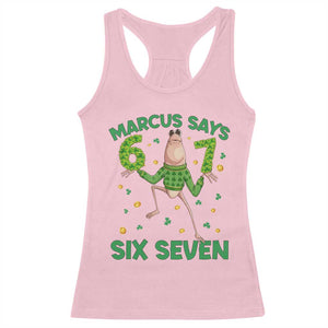 Marcus The Worm St Patricks Day Racerback Tank Top Funny 67 Six Seven Hands Meme TS14 Light Pink Print Your Wear