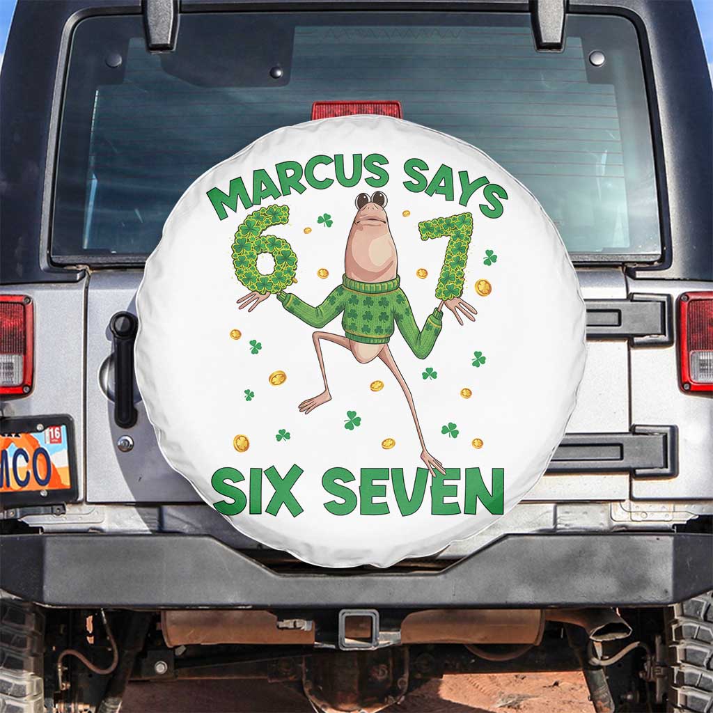 Marcus The Worm St Patricks Day Spare Tire Cover Funny 67 Six Seven Hands Meme TS14 No hole White Print Your Wear