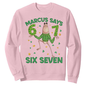 Marcus The Worm St Patricks Day Sweatshirt Funny 67 Six Seven Hands Meme TS14 Light Pink Print Your Wear