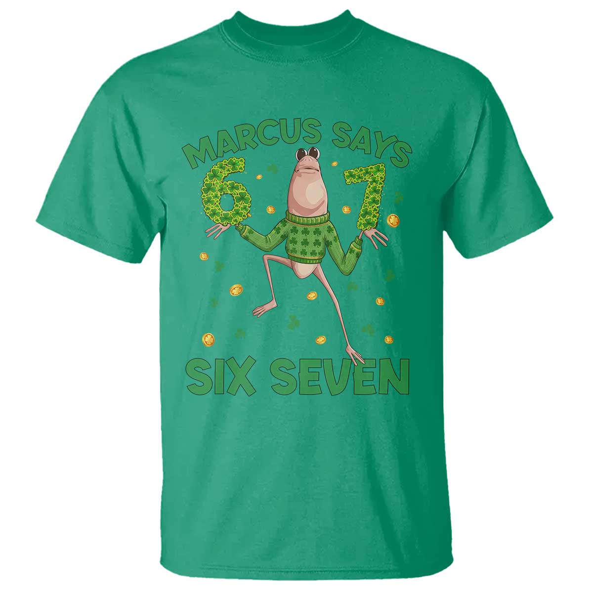 Marcus The Worm St Patricks Day T Shirt Funny 67 Six Seven Hands Meme TS14 Irish Green Print Your Wear