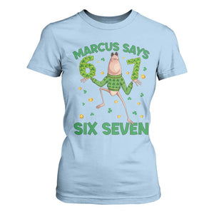 Marcus The Worm St Patricks Day T Shirt For Women Funny 67 Six Seven Hands Meme TS14 Light Blue Print Your Wear