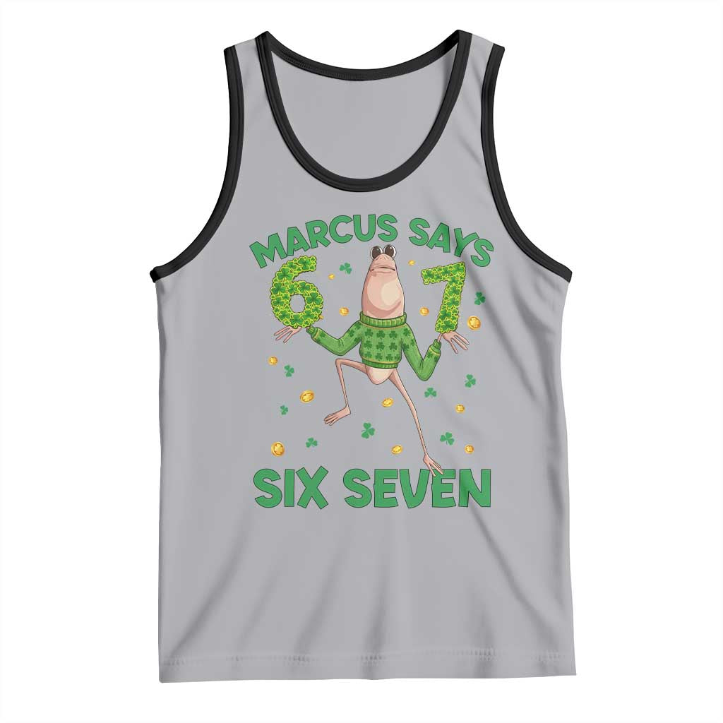 Marcus The Worm St Patricks Day Tank Top Funny 67 Six Seven Hands Meme TS14 Athletic Heather Black Print Your Wear