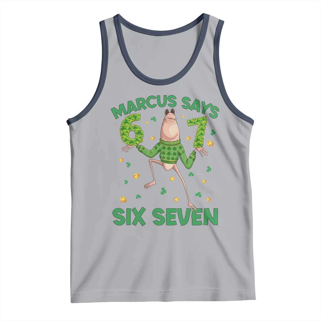 Marcus The Worm St Patricks Day Tank Top Funny 67 Six Seven Hands Meme TS14 Athletic Heather Navy Print Your Wear